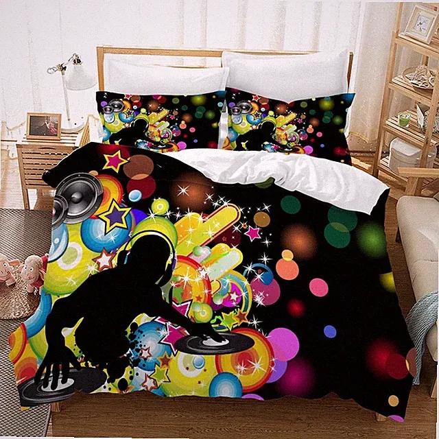 3D Music Player Disc player Colorful Quilt Cover Set Bedding Sets Pillowcases 64