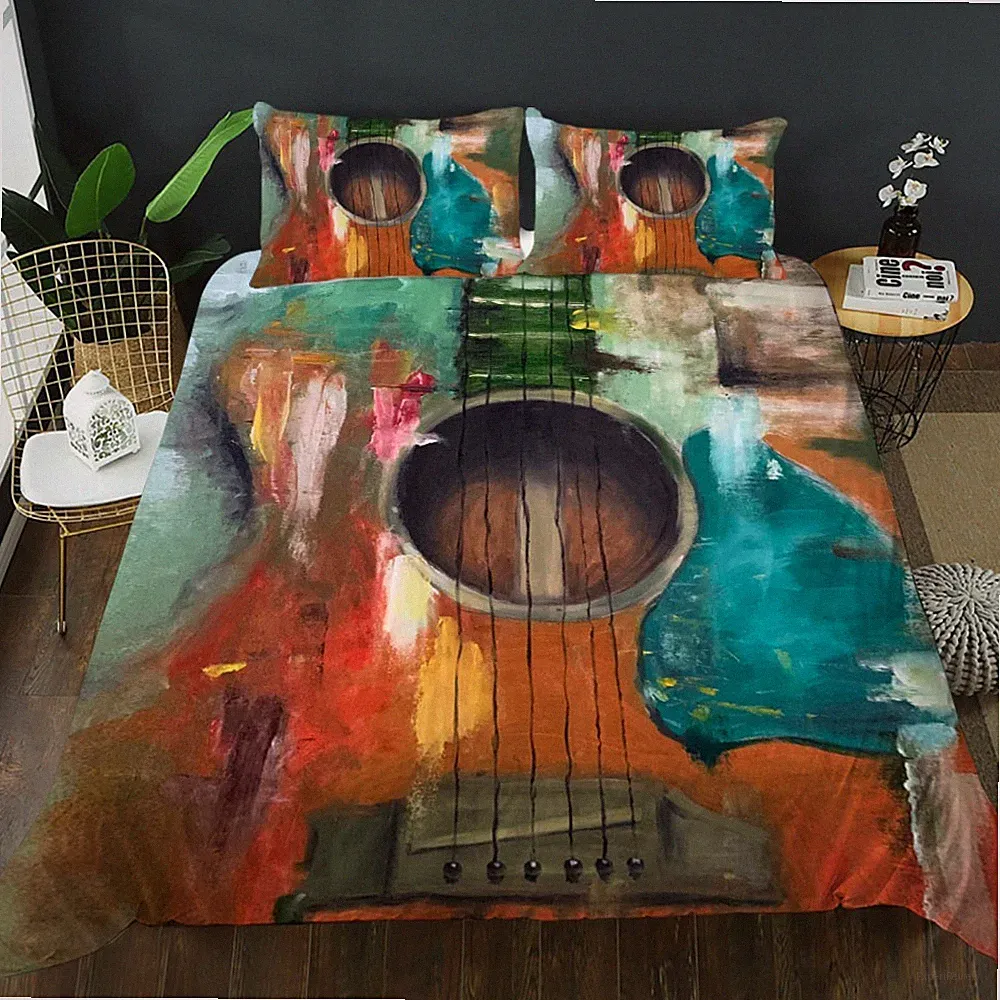 3D Music Violin Quilt Cover Set Bedding Sets Pillowcases 271