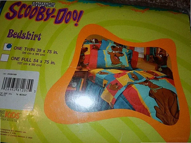 3K NWT Vintage Disney SCOOBY DOO Silhouette TWIN/Single BED SKIRT Dust Ruffle