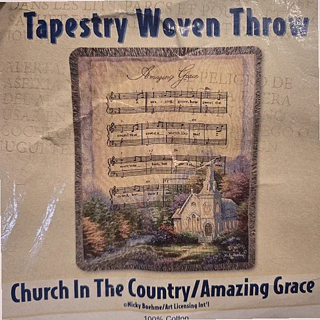 Amazing Grace Sheet Music Inspirational Throw Blanket 50"x60" NWT