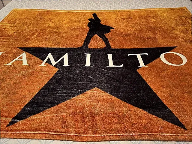 Broadway Style Music Theme Flannel Blanket Soft Cozy Bed Throw Hamilton