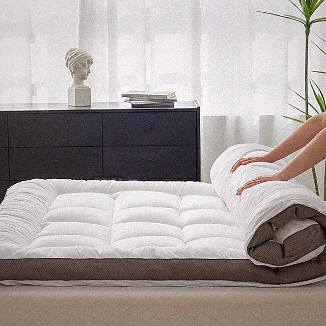 Cooling Cotton Queen Mattress Topper - Soft, Supportive, No-Slip Design
