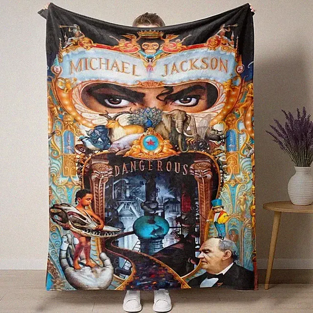 Fashion Music Icon Style Flannel Blanket Cozy Gift Home Decor