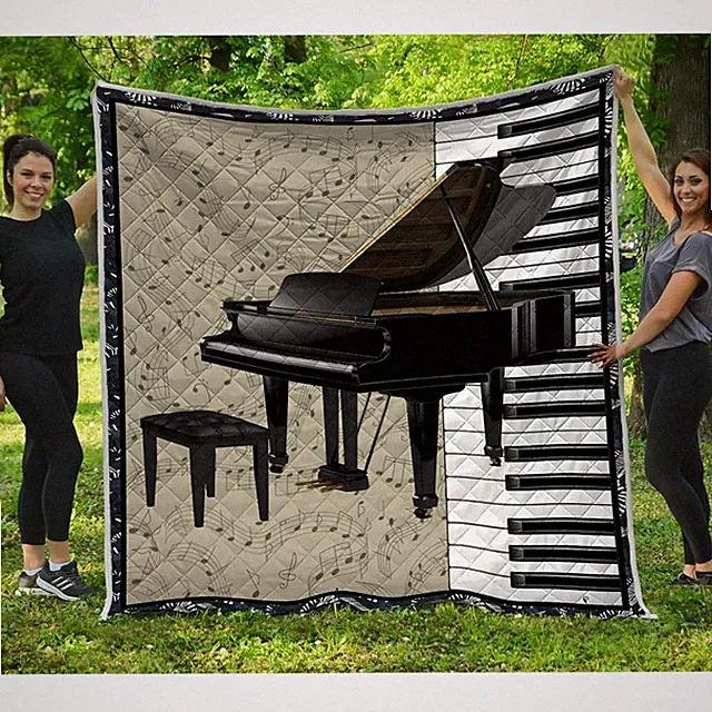 Grand Piano Quilt – Elegant Music Art & Timeless Musical Inspiration