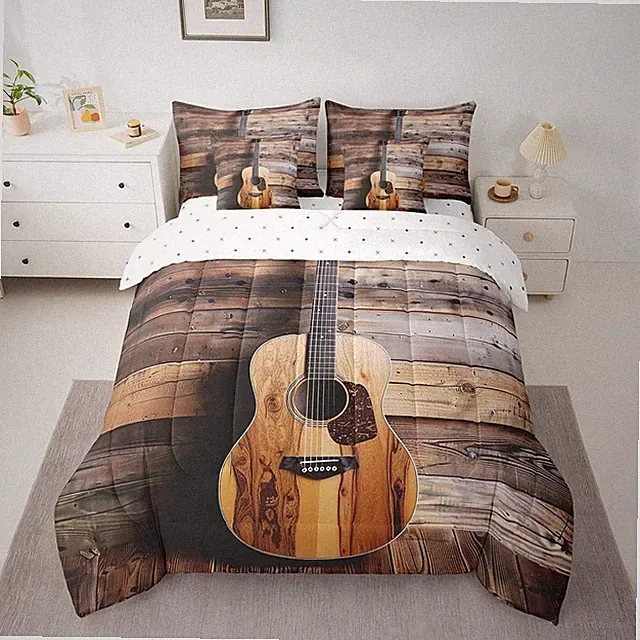 Guitar Bedding Comforter Set 7 Piece Full Size Sets for Boys Girls Rock Music...