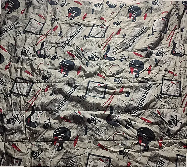 Jumping Beans Twin Boys Comforter Guitar Drums Skull & Crossbones Music