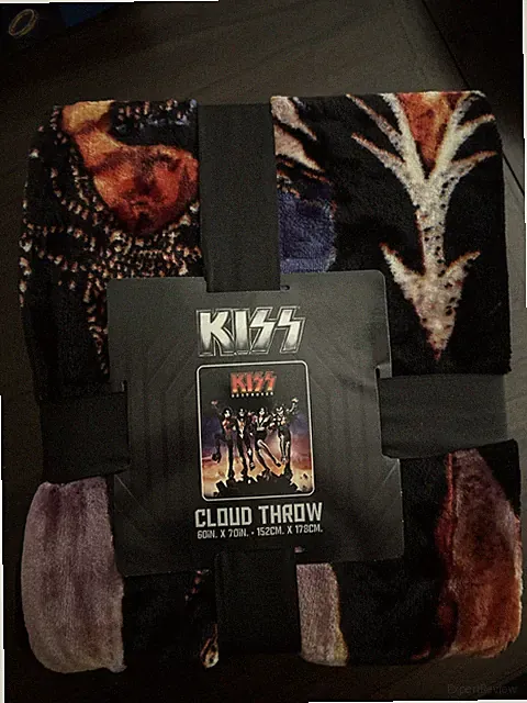 KISS Cloud Throw Blanket 60x70 Destroyer Album Art Plush Black Music New! Mint!