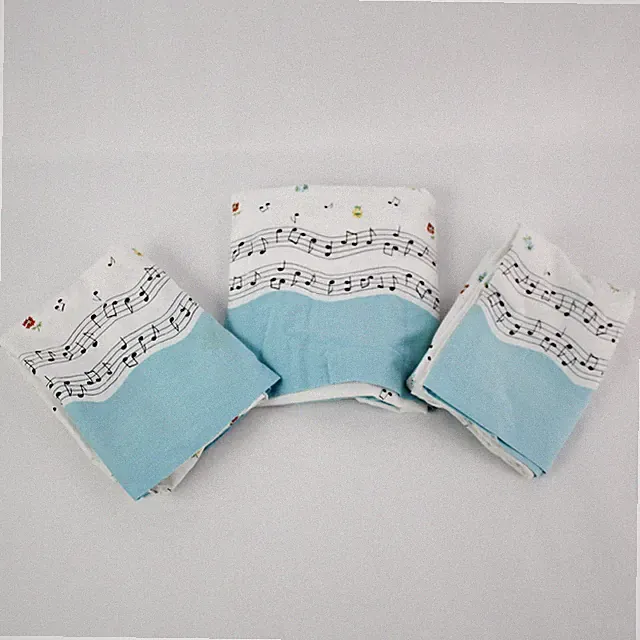 Lot of 3 Flower Music Note Queen Pillowcases 23x30" - Pre-owned, Stains