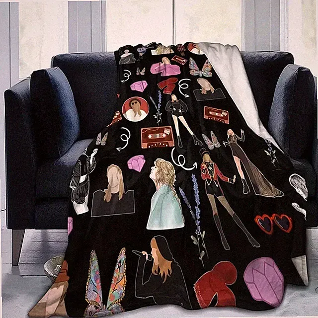 Music Lover Blanket And Pillowcase Set Soft Warm Flannel Bed Blanket Comfortable
