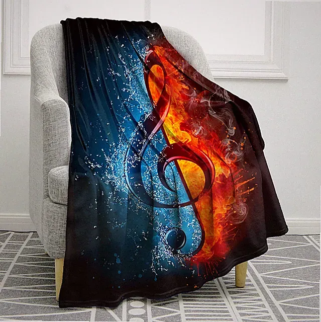 Music Note Gifts Blanket Women Men Throw Teacher Adult Kids Decor Home Bed