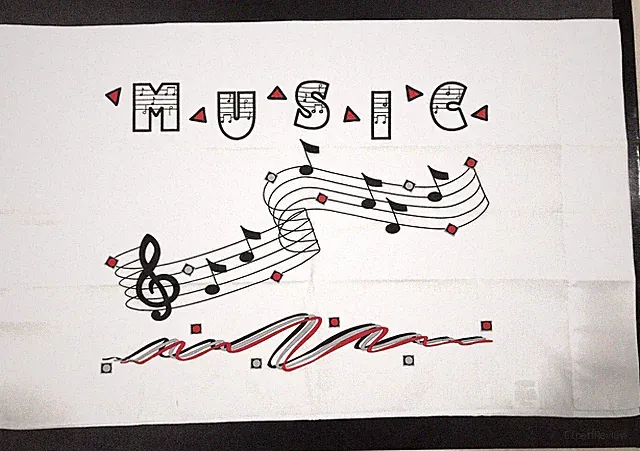 New Music Theme Musical Notes Standard Pillow Case THOMASTON No Iron Percale USA