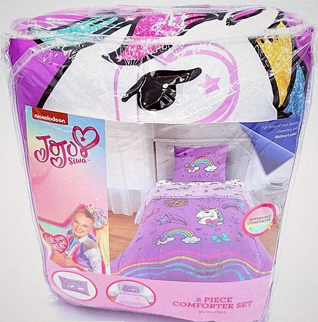 Nickelodeon JoJo Siwa Twin/Full Reversible Comforter and Sham Set Kid's Bedding