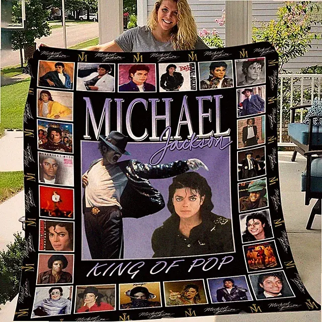 Retro Dance Icon Pop Music Portrait Style Warm Flannel Blanket Throw
