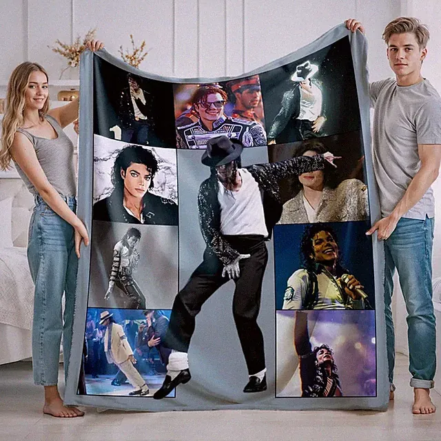 Retro Pop Music Legend Flannel Blanket Vintage Dance Style Cozy Throw