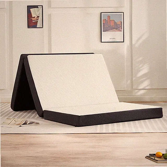 Tri-Fold Memory Foam Mattress Portable Foldable Mattress Topper w/Washable Cover