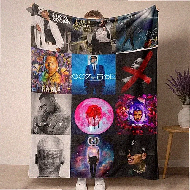Urban Pop Music Style Flannel Blanket Warm Bed Sofa Decor Gift